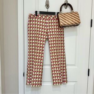 TRINA TURK Linen Blend Crop Pants Size 8